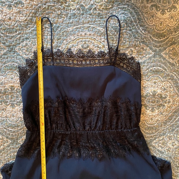 Club Monaco Strappy Navy & Black Lace Tiered Maxi Dress, Size 2 - Picture 8 of 12